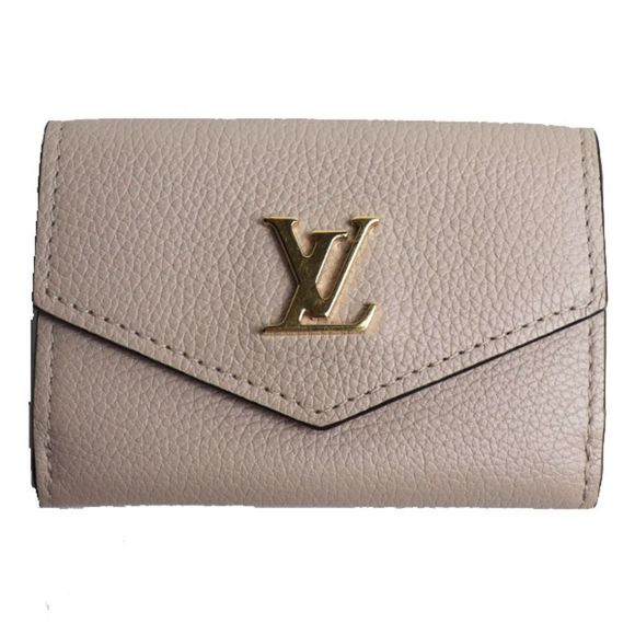 Louis Vuitton Portefeuille Lock Calf Leather Gray Mini Wallet Handbag - Picture 1 of 3